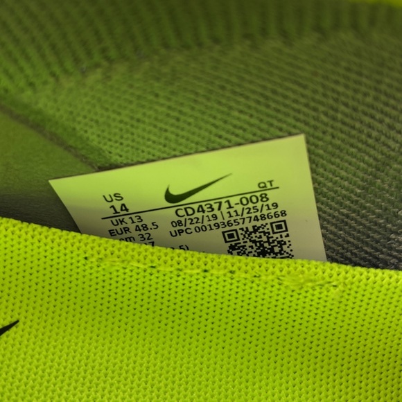 Nike Men's React Infinity Run Flyknit Grey Volt Running Shoes CD4371-008 Size 14 - Picture 10 of 10